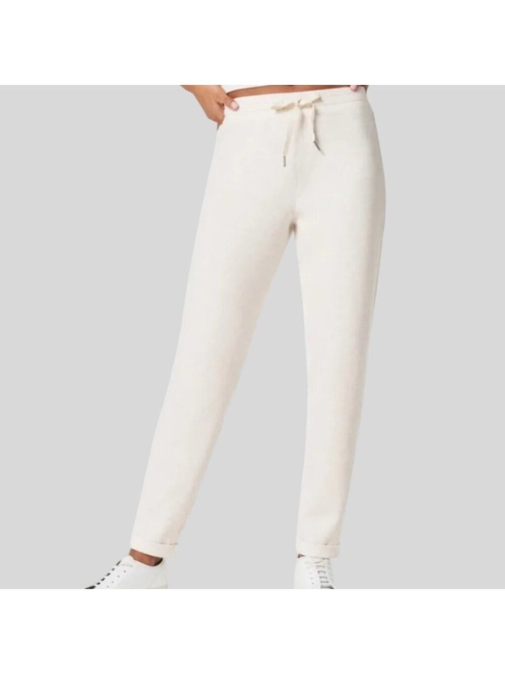 NEW Spanx Air Essentials Tapered Pants Pull-On Women's 2X Oatmeal Heather Casual